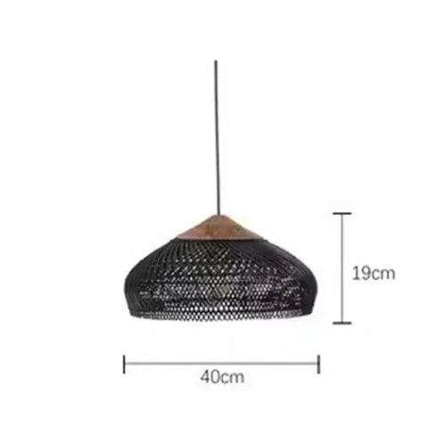 luminaire suspension en rotin noir