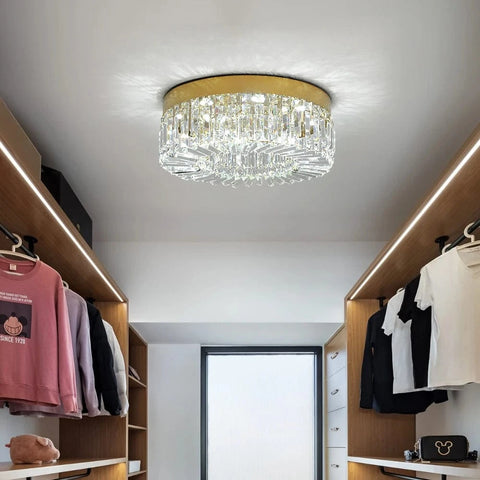 Plafonnier Cristal Doré - JULIETTE