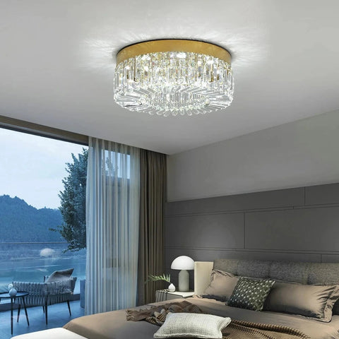 Plafonnier Cristal Doré - JULIETTE