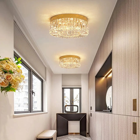 Plafonnier Cristal Doré - JULIETTE