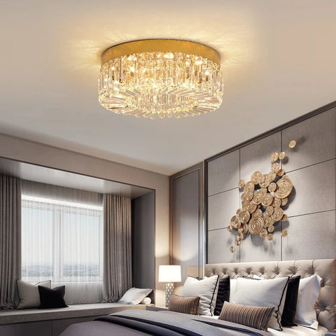 Plafonnier Cristal Doré - JULIETTE