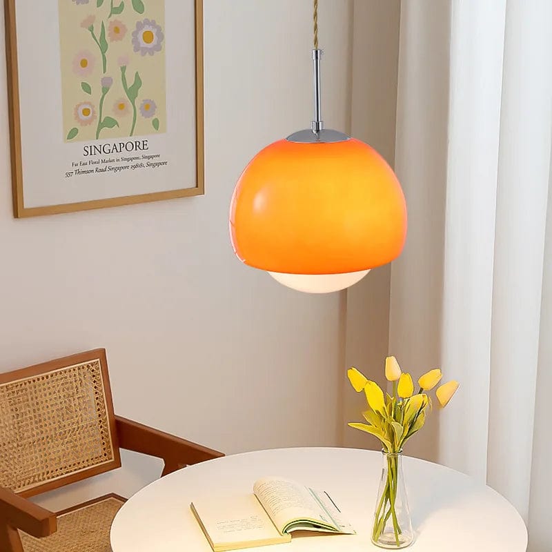 plafonnier LED en verre orange