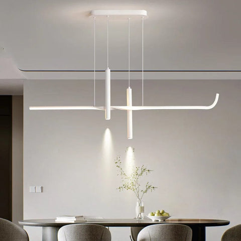 plafonnier blanc design dans la cuisine