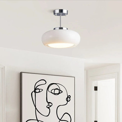 plafonnier blanc design salon
