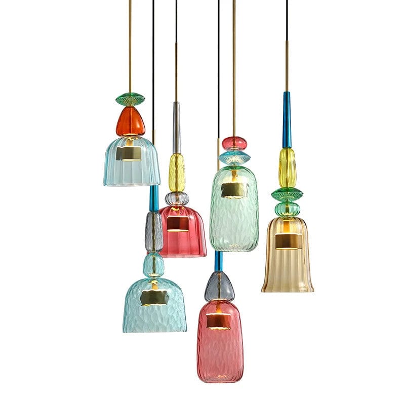 plafonnier couleur salon verre