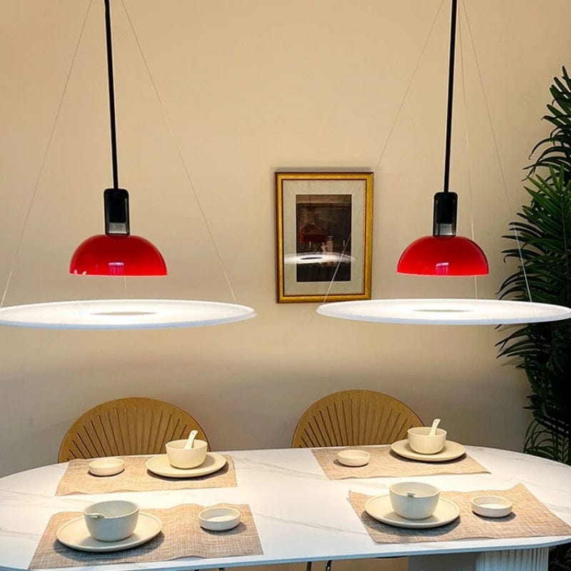 plafonnier design italien rouge cuisine 