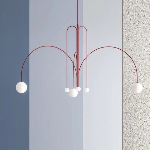 plafonnier design rouge classe