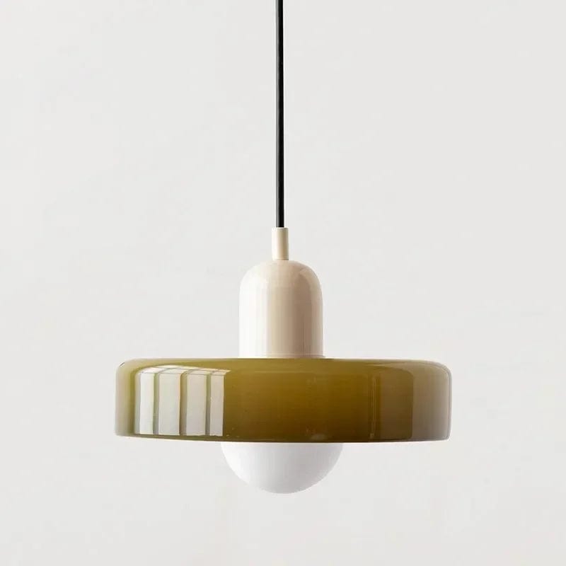 Plafonnier vert de salon vintage