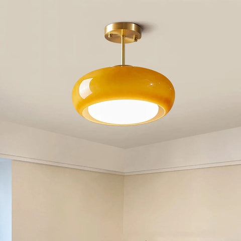 plafonnier en verre orange 
