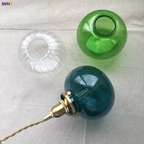 plafonnier en verre vert