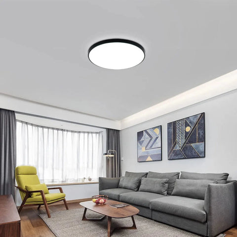 plafonnier led noir rond