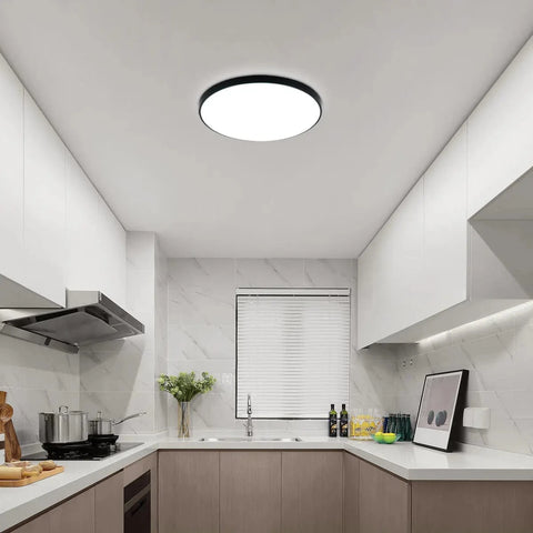 plafonnier led rond noir