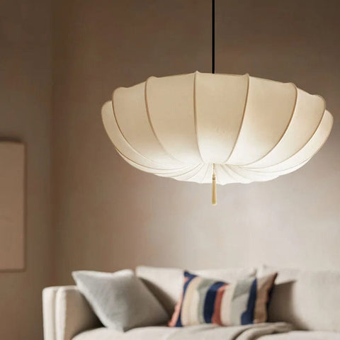 plafonnier nordique blanc tissu