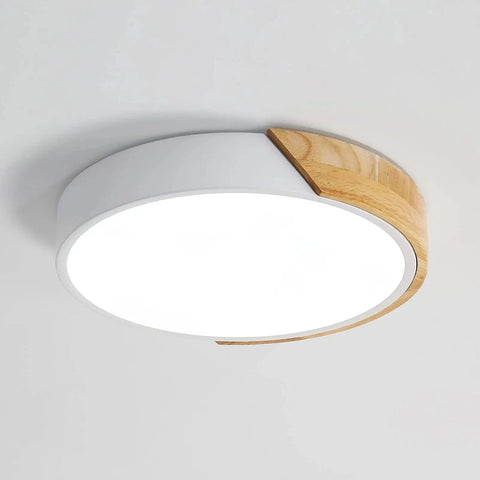 plafonnier rond bois