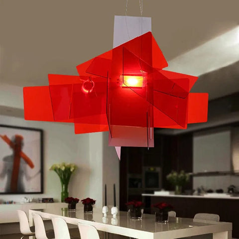 plafonnier rouge salon design