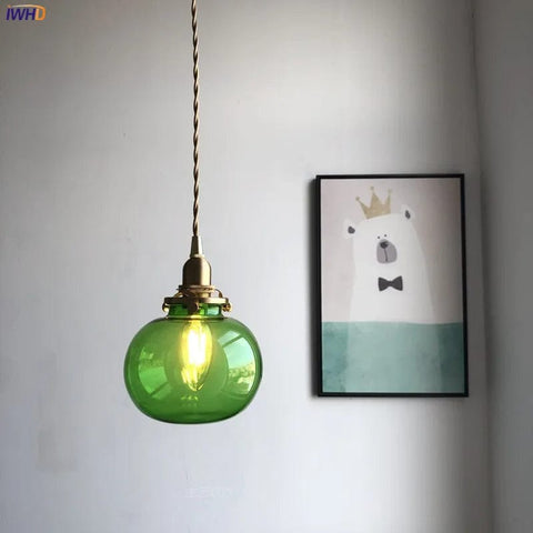 plafonnier verre de couleur verte
