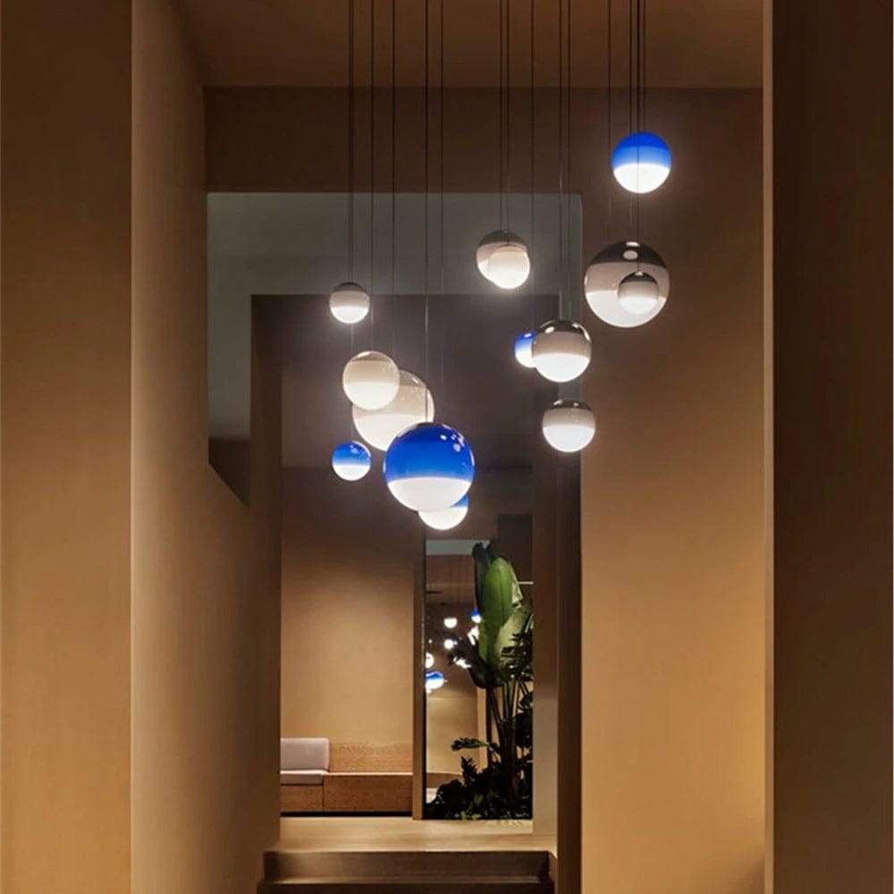 plafonnier en verre hôtel