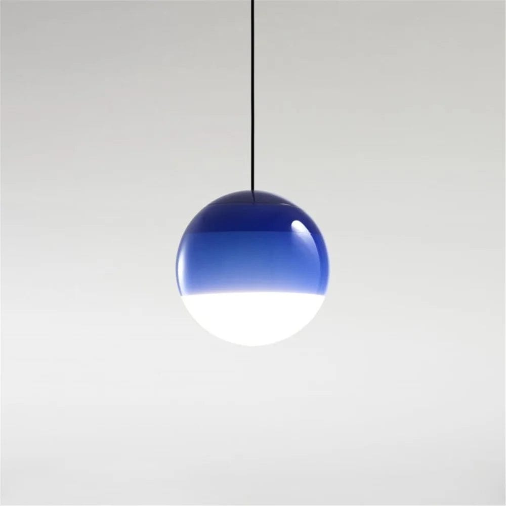 plafonnier en verre bleu 