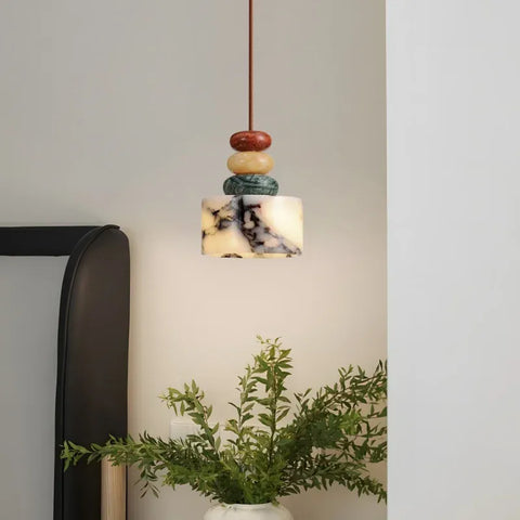 suspension luminaire travertin